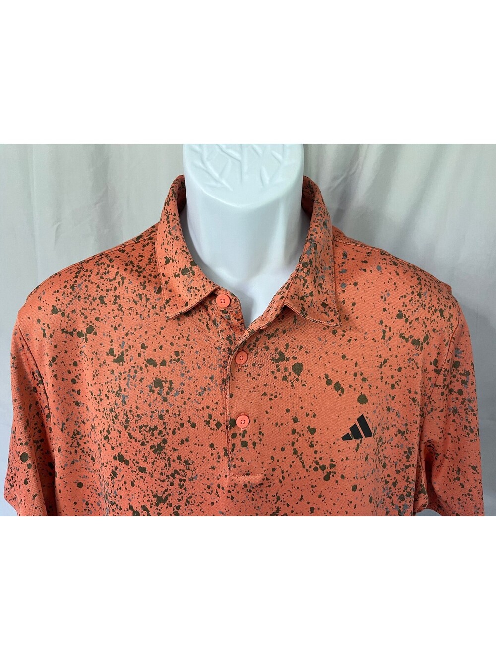 Adidas Golf Men's Unique Orange Gray Green s/s Performance Polo Shirt Large L